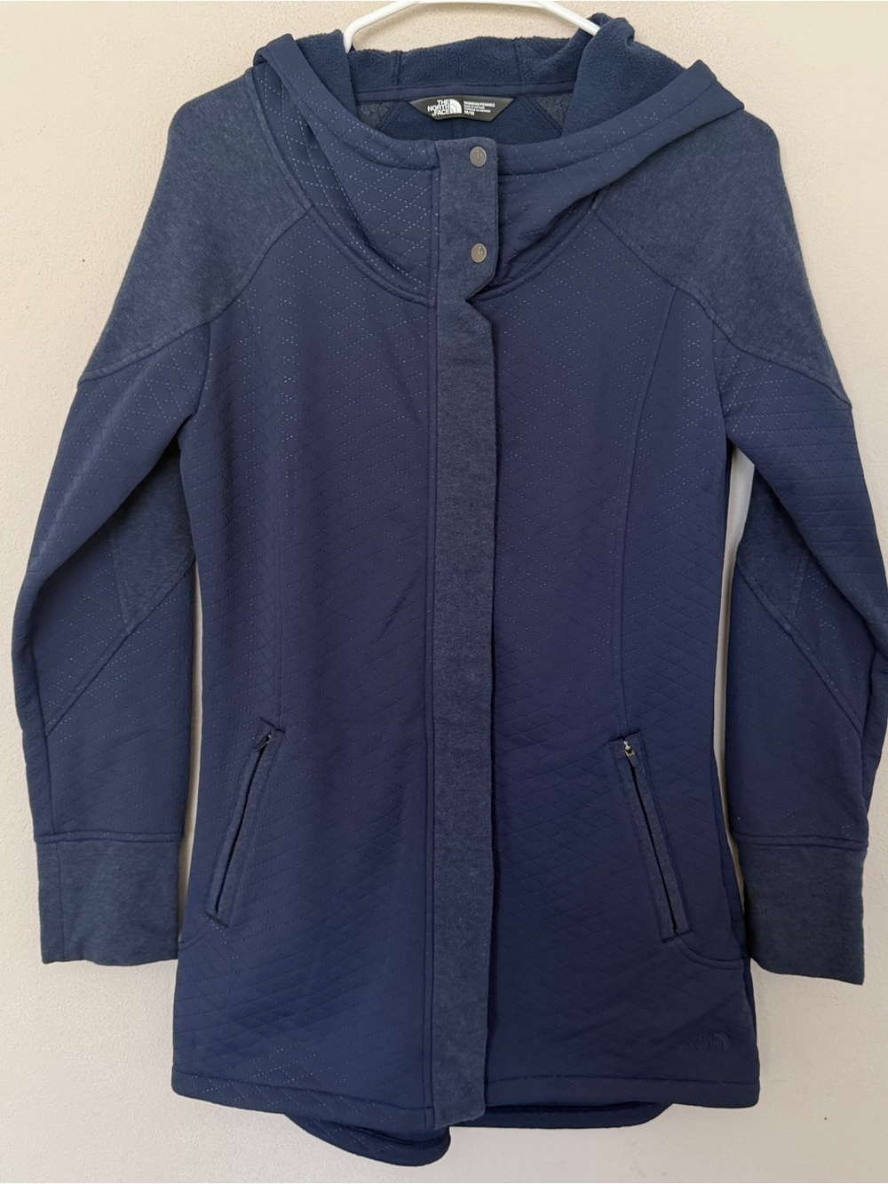 The North Face Recover Up Jacket Womens Medium Blue Full Zip Hooded Quilted Coat